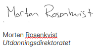 Signatur Morten Rosenkvist, Utdanningsdirektoratet