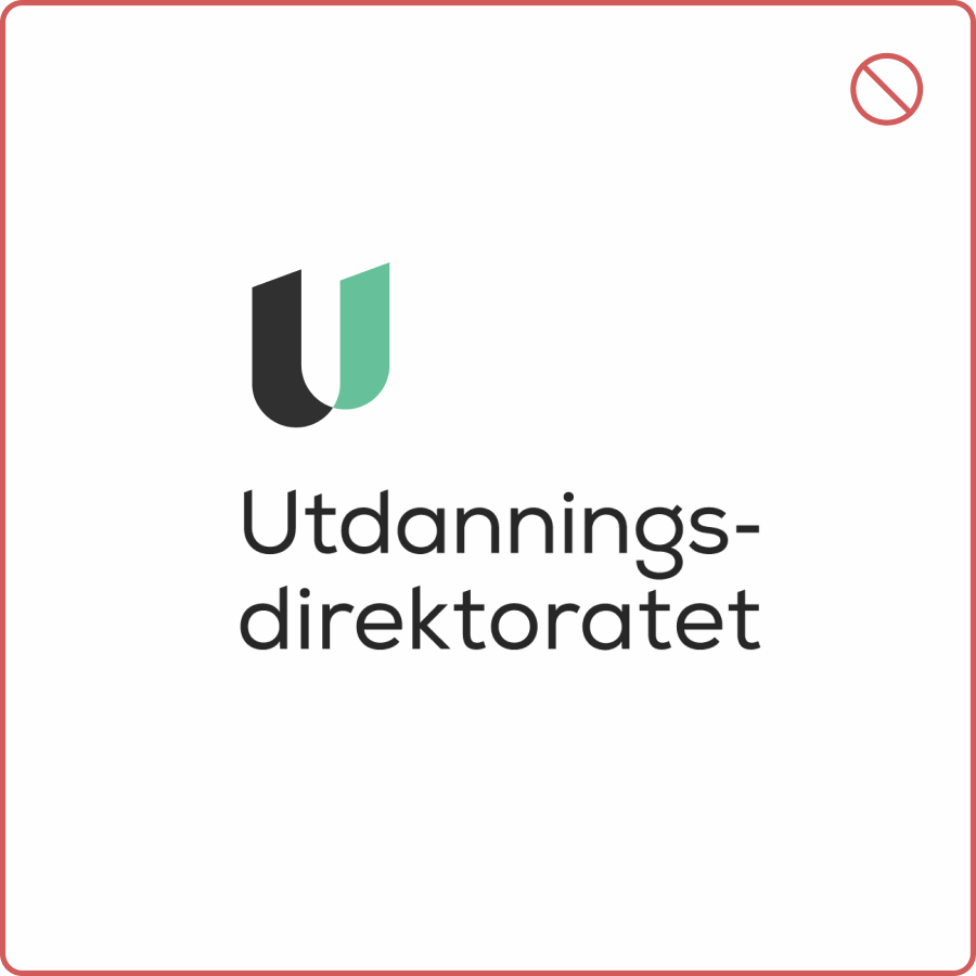 Logosymbol p&aring; egen linje over teksten Utdanningsdirektoratet